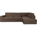ECOMMERC3 Bankhoes voor chaise longue, hoekdeel rechts met zeer elastische rugleuning, bruin, ademende bescherming, met schuim en elastieken, rechts of links