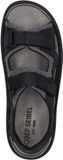 Josef Seibel Max 61 Sandalen Heren Zwart Leer Textiel Klittenband Elastiek Maat 42