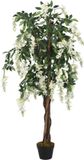 vidaXL Kunstplant Wisteria 150 cm Groen en Wit