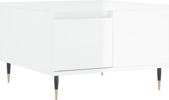 vidaXL Salontafel 55x55x36,5 cm bewerkt hout hoogglans wit