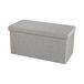 Urban Living Hocker bankje - poef dubbel zits - opbergbox - lichtgrijs - polyester/mdf - 76 x 38 x 38 cm - opvouwbaar