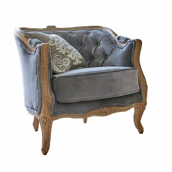 Loberon Fauteuil Annezay grijsblauw