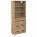 vidaXL Highboard Artisan Chêne 69,5 x 34 x 180 cm