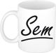 Bellatio Decorations Sem Naam koffiemok - wit - keramiek - 300 ml