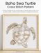 Boho Sea Turtle Cross Stitch Pattern