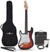 Gear4Music LA Linkshandige Elektrische Gitaar, Sunburst,+ 10W Gitaarversterker & Accessoireset