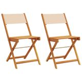 VidaXL Tuinstoel Terras Gecapitonneerde zitting Acaciahout, Polyester Beige (4 stuks)