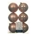 Decoris Kerstballen - 18x st - toffee bruin - D8 cm - kunststof - mat/glans - kerstversiering