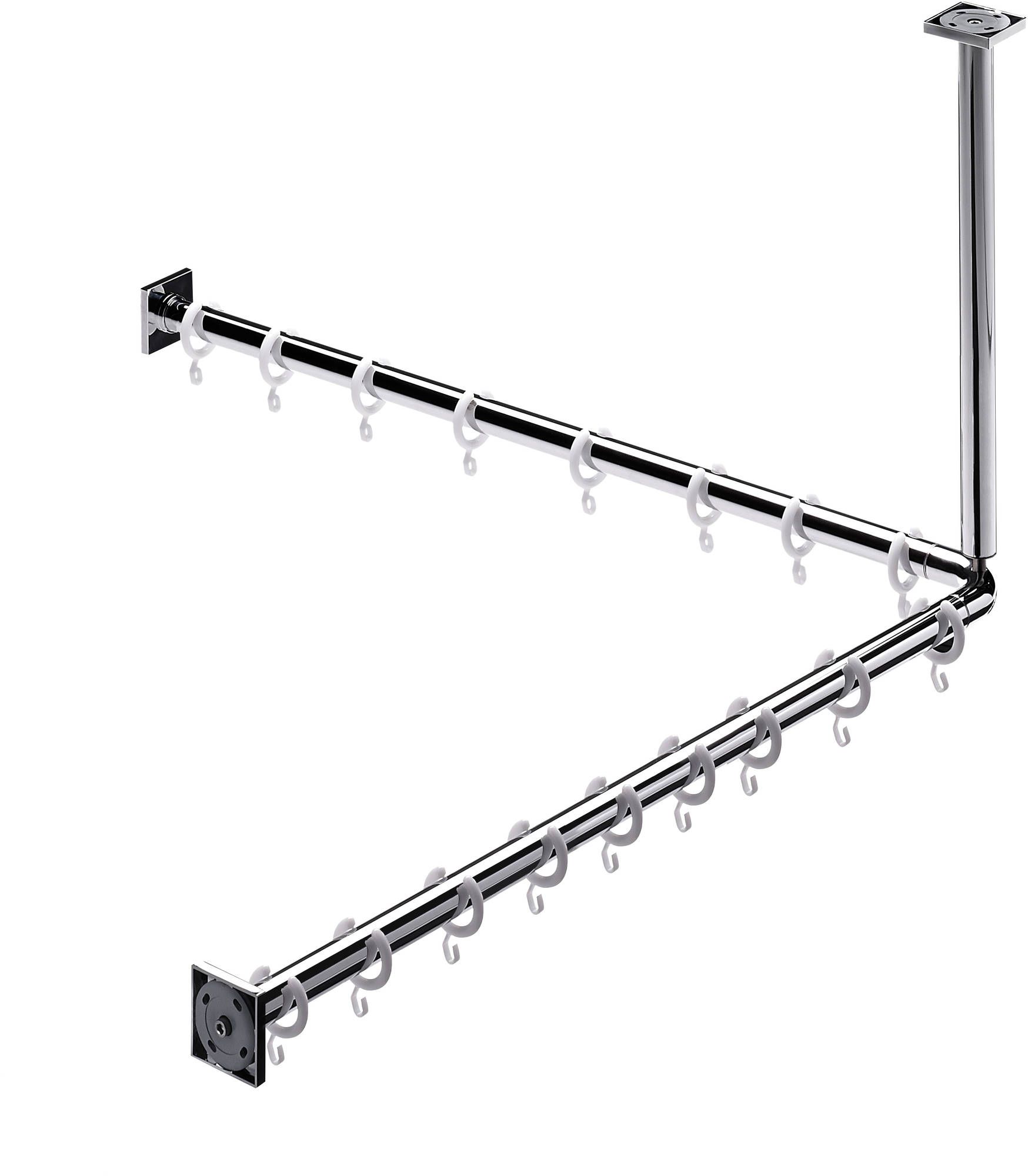 Emco System 2 Douchegordijnstang Messing Chroom 358700120