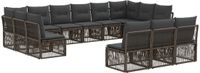 vidaXL Tuinbank - Set - 13-delig - Grijs - Polyrattan