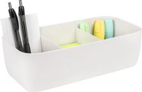 QUVIO Organizer voor lade - Lichtgrijs - Kunststof - 3 vakken - 13,5 x 27 x 8 cm