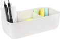 QUVIO Organizer voor lade - Lichtgrijs - Kunststof - 3 vakken - 13,5 x 27 x 8 cm
