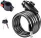 Antivol de vélo - 120 cm - 12 mm câble en acier - Avec 2 clés - Noir