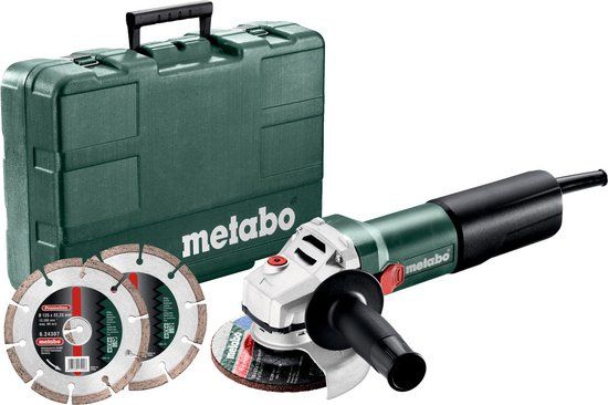 Metabo WQ 1100-125 Haakse slijper in koffer incl. 2 diamantzaagbladen - 1100W - 125mm