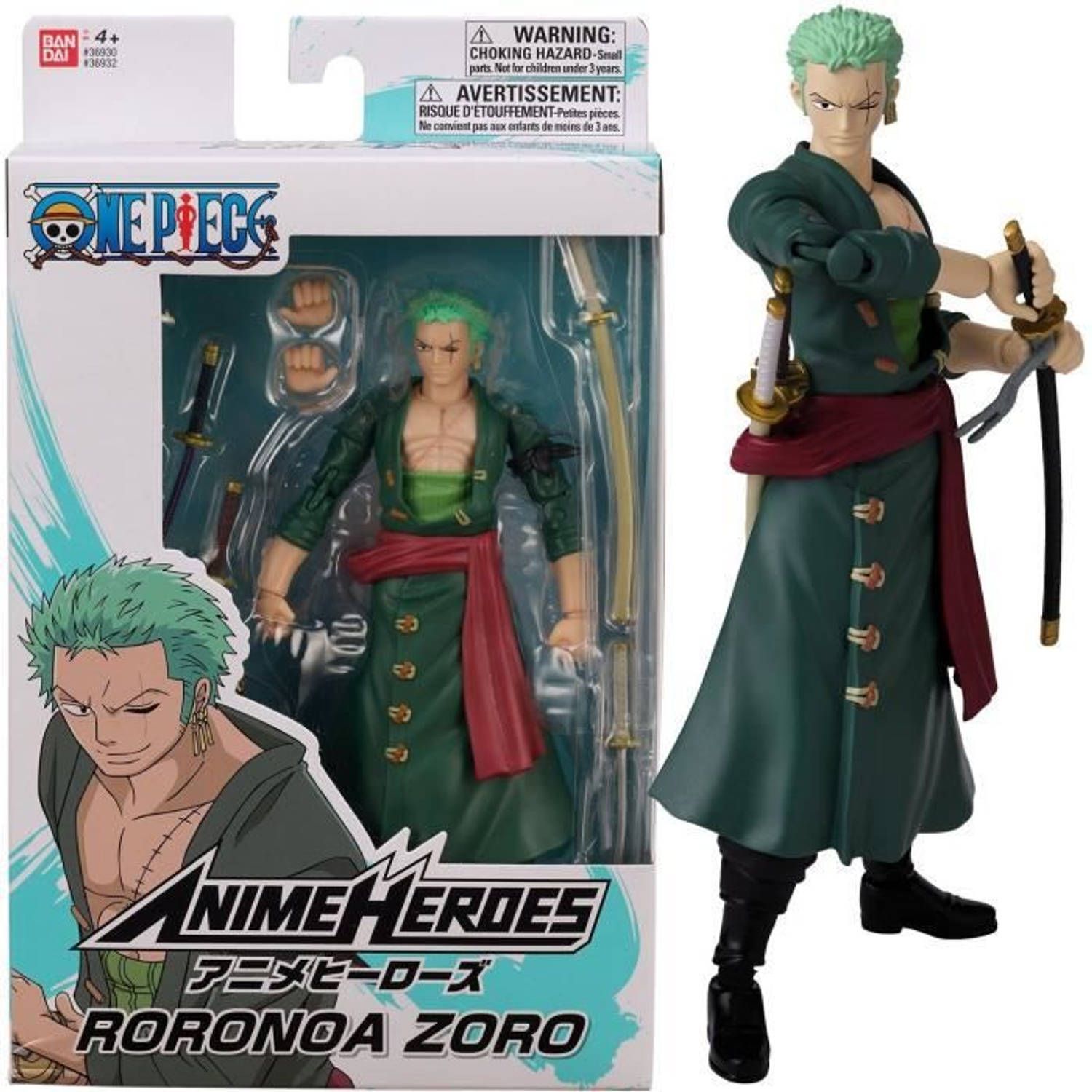Namco Bandai Anime Heroes - One Piece - Roronoa Zoro - 17 cm Figuur