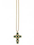 Addicted2 Ketting 'Artemide Gold Plated Necklace With Emerald Crystals' goud / smaragd