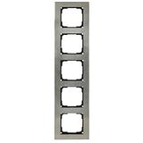OPUS® 55 Fusion roestvrijstalen afdekframe uitvoering 5-voudig, basisframe zwart