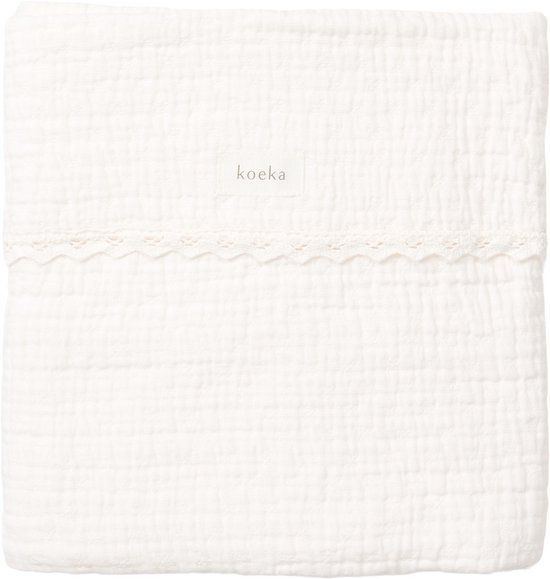 Koeka Ledikantdeken Lace Elba Milky - 100x150 cm - Wit
