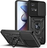 Techsuit Hoesje geschikt voor Motorola Edge 30 Fusion - Camshield Back Cover - Zwart
