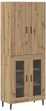 vidaXL - Highboard - 2 - st - Oud - Hout - 69,5 - x - 34 - x - 180 - cm - Bewerkt - hout