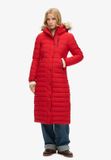 Superdry Lange Fuji Pufferjas met capuchon Dames Varsity Red
