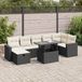 Maison Exclusive - Ensemble de meubles de jardin 8 pièces avec canapé et coussins, noir, en polyrotin