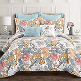 Lush Decor Reyna, Microfiber, Blauw & Geel, Koning