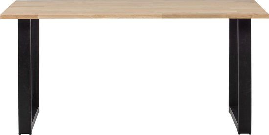 WOOOD Tablo Tafel met U-Poot - Eiken/Metaal - 75x160x90