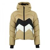 Peak Mountain Verwijderbaar donsjack voor dames, Bruin, Visgraat, XL