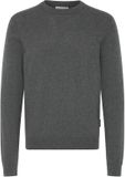 Casual Friday Trui Halfdan Heren XXL Donkergrijs Melange Katoen Ronde Hals Lange Mouw Effen Casual