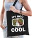 Bellatio Decorations Shoppartners Bv Dieren Spaniels tasje katoen volw + kind zwart - my dog is serious cool kado boodschappentas/ gymtas / sporttas - honden / hond