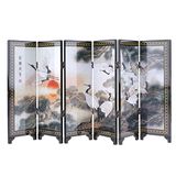 Lachineuse Aziatische miniatuur ruimteverdeler dennen- en kraanpatroon Japanse symbolen voor duurzaamheid afmetingen 24 x 47 cm Japanse miniatuurdecoratie cadeau-idee Japan Azië