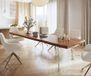 DELIFE Table à manger Edge acacia brun 300x100 XL verre Live-Edge