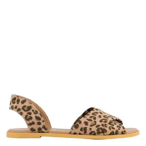 Graceland suèdelook sandalen met panterprint - beige