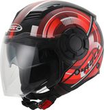 Rocc 285 Helm - Zwart Mat/rood - L