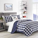 Eddie Bauer Lake House geruite beddengoed, volledig/queensize bed, blauw