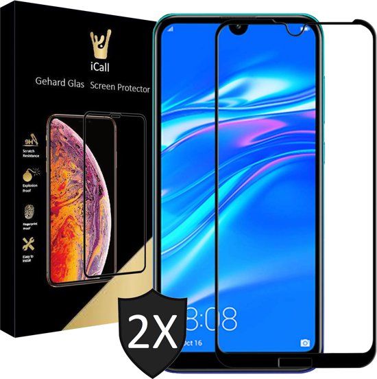 iCall - Huawei Y7 (2019) Screenprotector - Tempered Glass - 2 Stuks