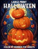 Large Print Halloween Color By Number For Adults