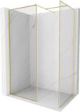 Mexen Kioto-F paroi de douche Walk-in avec cadre 70 x 70 cm, transparent 8 mm, or brossé