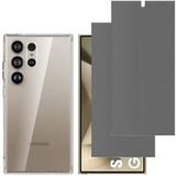 Phonillico® Case voor Samsung Galaxy S24 ULTRA en 2 Zwart Gehard Glas Anti Spy Glass Screenprotector