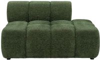 Vente-unique Chaise longue rechts in gemêleerde groene stof FACIVIL