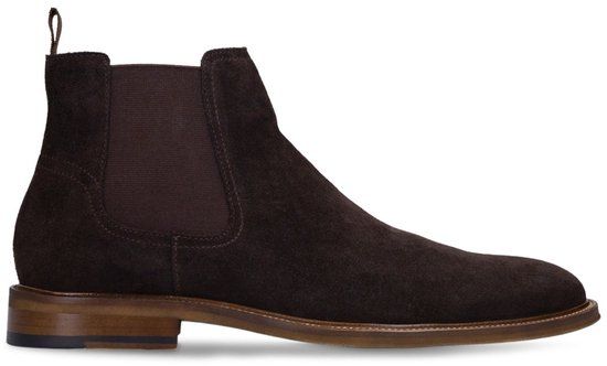 Manfield - Heren - Bruine suède chelsea boots - Maat 46