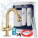 Ari robinet de cuisine 3 voies Nordic, laiton, robinet d'évier extractible. Inclut le système de filtration d'eau Aquaphor Ro-202S Pro