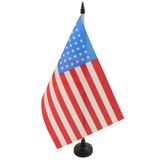 AZ FLAG Tafelvlag USA 48 sterren 21x14 cm Polyester 100D Plastic Voet
