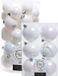 Decoris Kerstballen 36 stuks Parelmoer Wit Kunststof 4-5-6-8 cm