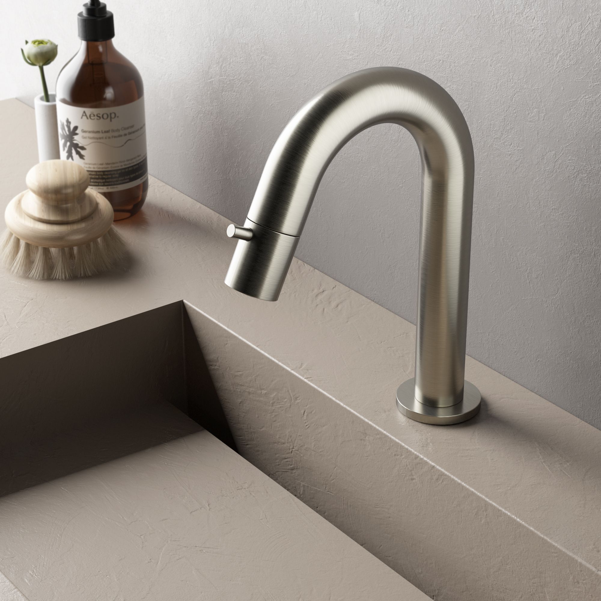 hotbath Cobber fonteinkraan geborsteld messing U001BB