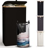 Hennez Wasmand Opbergmand 100L Waterdicht met Deksel - Zwart
