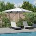 Maison Exclusive Parasol, 352 x 251 x 265 cm, polyester et aluminium, couleur : sable