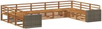 vidaXL - Hoek loungeset - 9 zitplekken - Naturel - Massief Acacia Hout