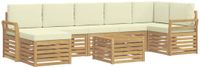vidaXL - Buiten - bank - set - 8 - st - Wit - en - crèmekleurig - Polyester